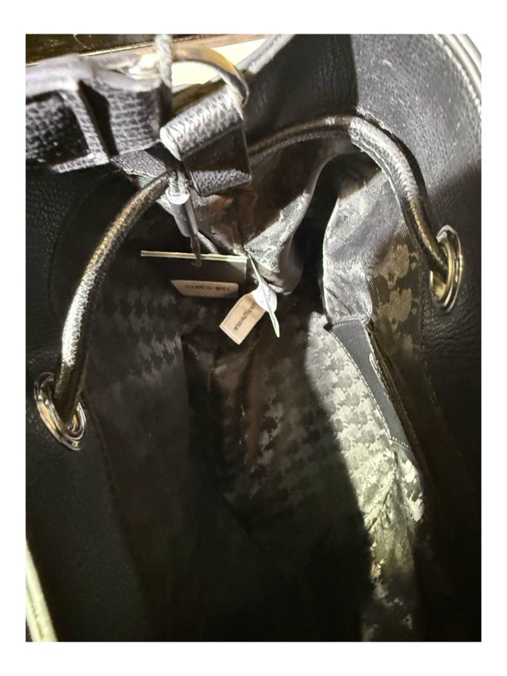 Karl Lagerfeld Black Faux Leather Bucket Bag With Drawstring. - Picture 8 of 9